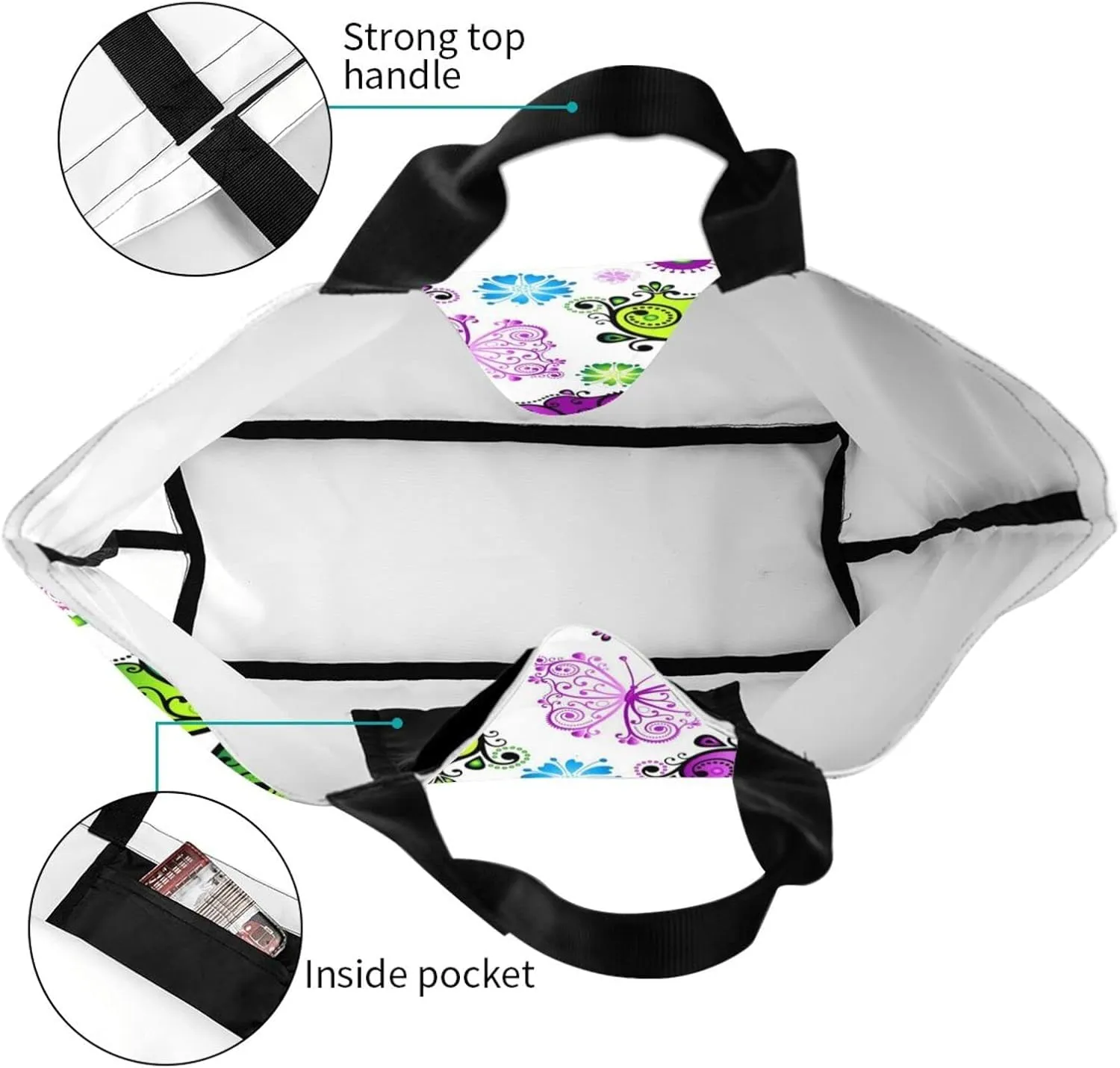 Canvas Tote Bags - Reusable Grocery & Shopping Bags for Women, Kitchen, Beach & Outdoor