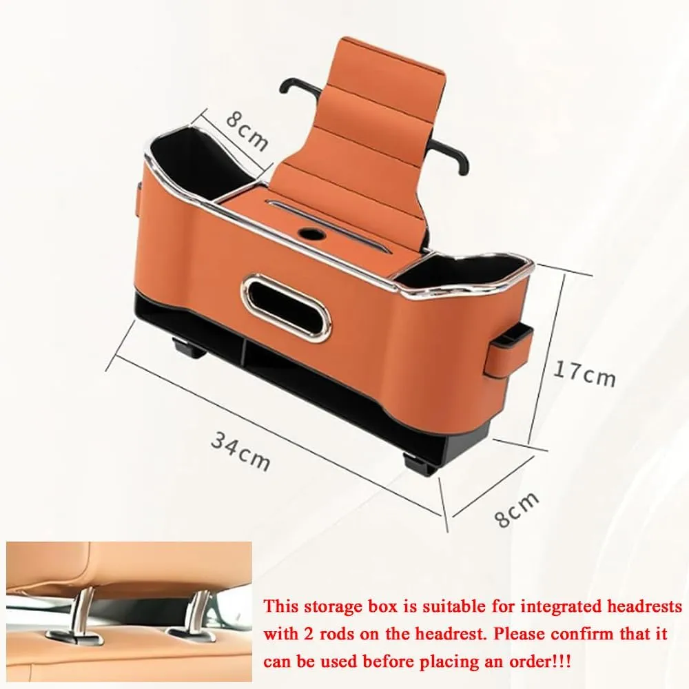 Car Seat Back Storage Box for Chevrolet Chairman Statesman Veritas Rezzo, Seat Back Bag Car Seat Tissue Box and Storage Box with 2 Drink Cup Holder Car Storage Accessories,D