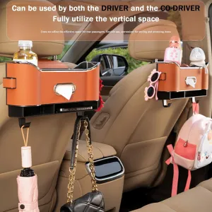 Car Seat Back Storage Box for Chevrolet Chairman Statesman Veritas Rezzo, Seat Back Bag Car Seat Tissue Box and Storage Box with 2 Drink Cup Holder Car Storage Accessories,D