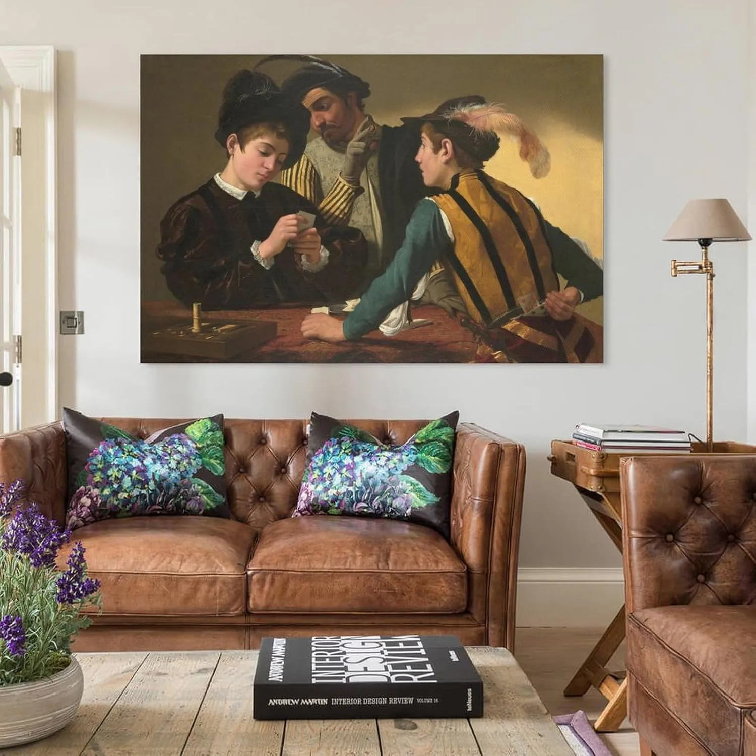 Cardsharps by Caravaggio Canvas Wall Art Posters Retro Artwork Picture Print Modern Family Bedroom Decor Fashion Aesthetic Hanging Painting 12x18inch(30x45cm)
