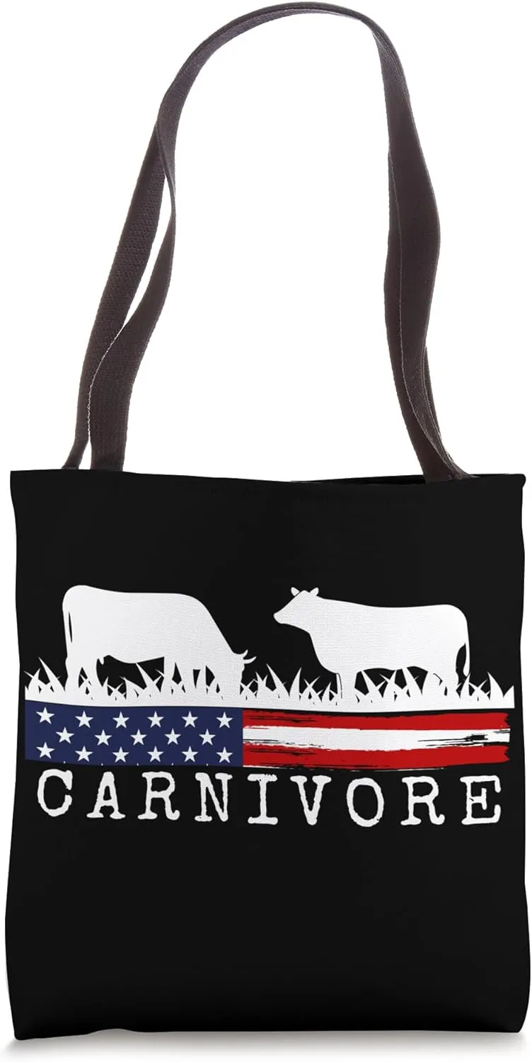Carnivore American Flag Tote Bag