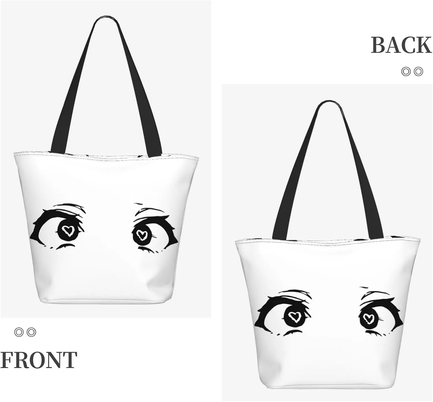 Cartoon Cute Hearts Eyes Tote Bag Women Reusable Shopping Bags Shoulder Bag Portable Storage HandBags