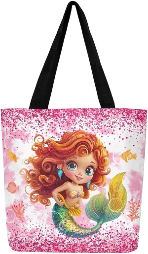 Castle Fairy Painting Girl American Canvas Tote Bag for Adults