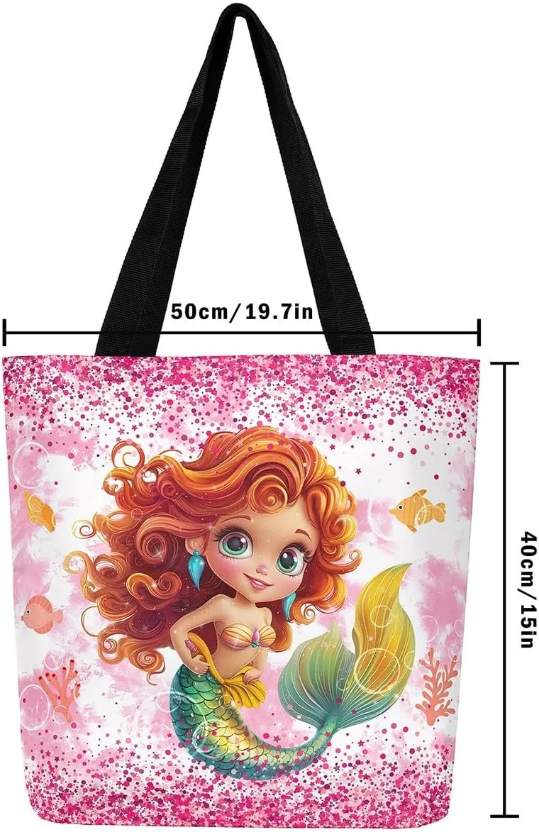 Castle Fairy Painting Girl American Canvas Tote Bag for Adults
