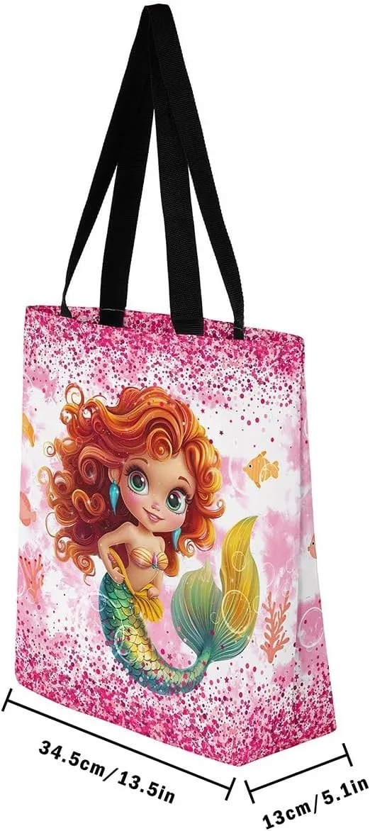 Castle Fairy Painting Girl American Canvas Tote Bag for Adults