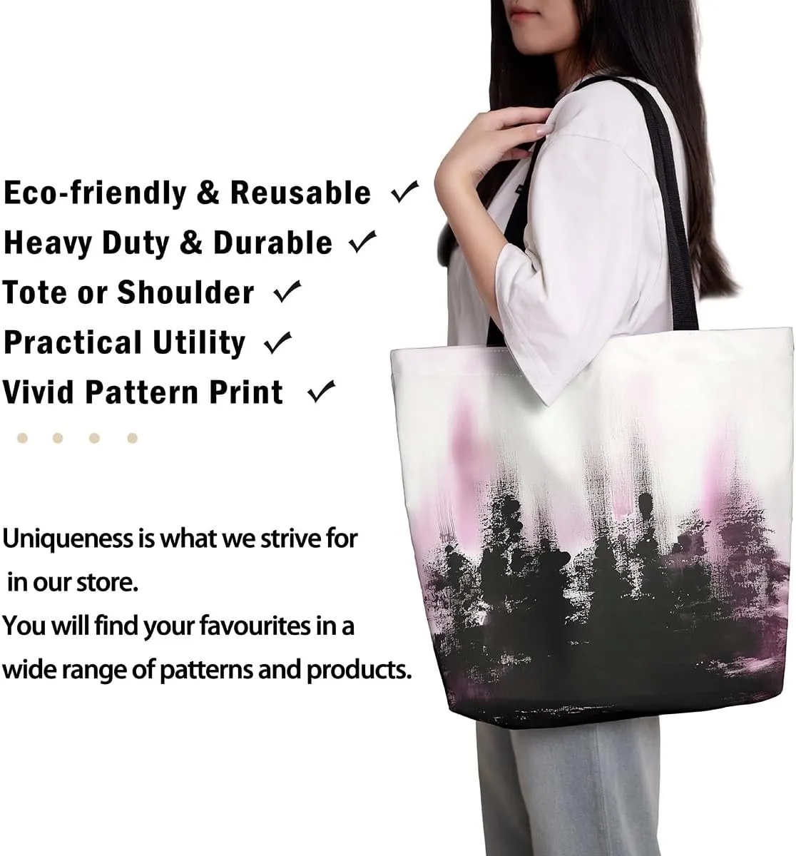 Castle Fairy Violet Canvas Tote Bag for Adults