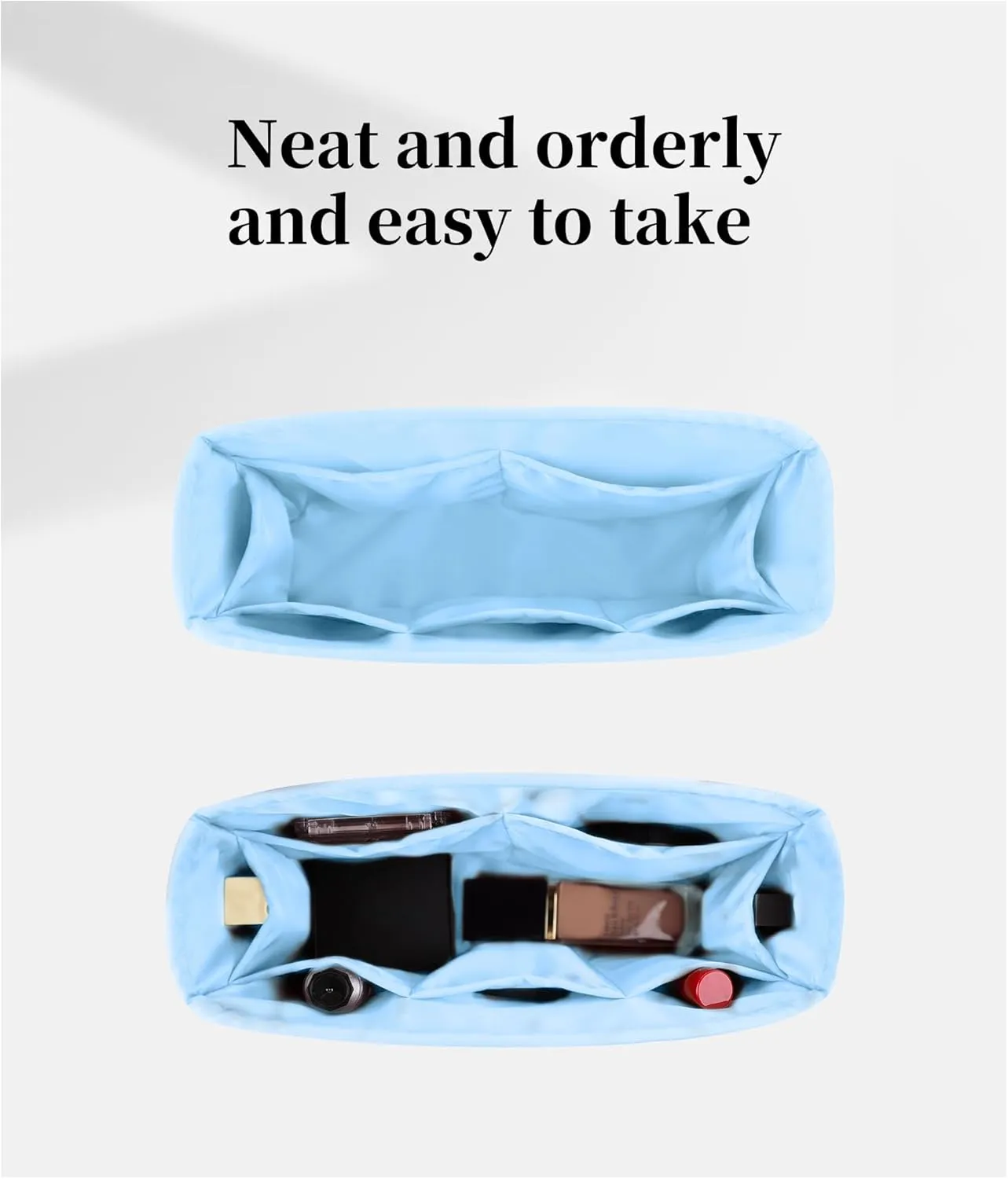 CF Bag Divider Organizer, Medium Tote Bag Organizer Insert Compatible with Chanel Classic Flap, Multiple Pockets Inner Bag for Women bags (Celeste, CF Medium)