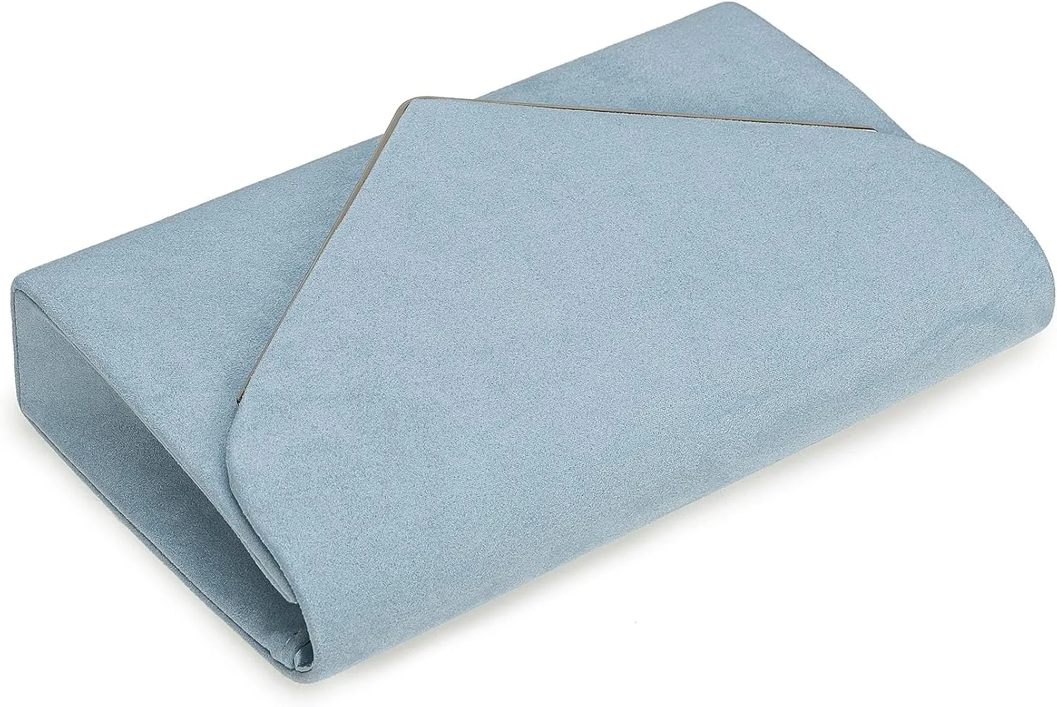 CHARMING TAILOR Faux Suede Clutch Bag Elegant Metal Binding Evening Purse for Wedding/Prom/Black-Tie Events