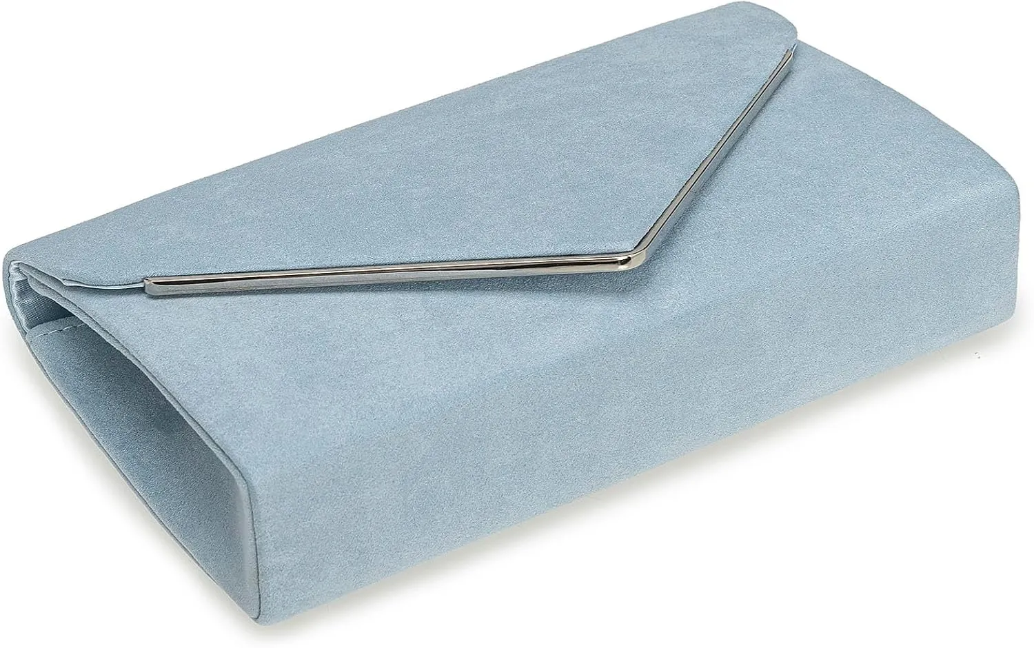 CHARMING TAILOR Faux Suede Clutch Bag Elegant Metal Binding Evening Purse for Wedding/Prom/Black-Tie Events