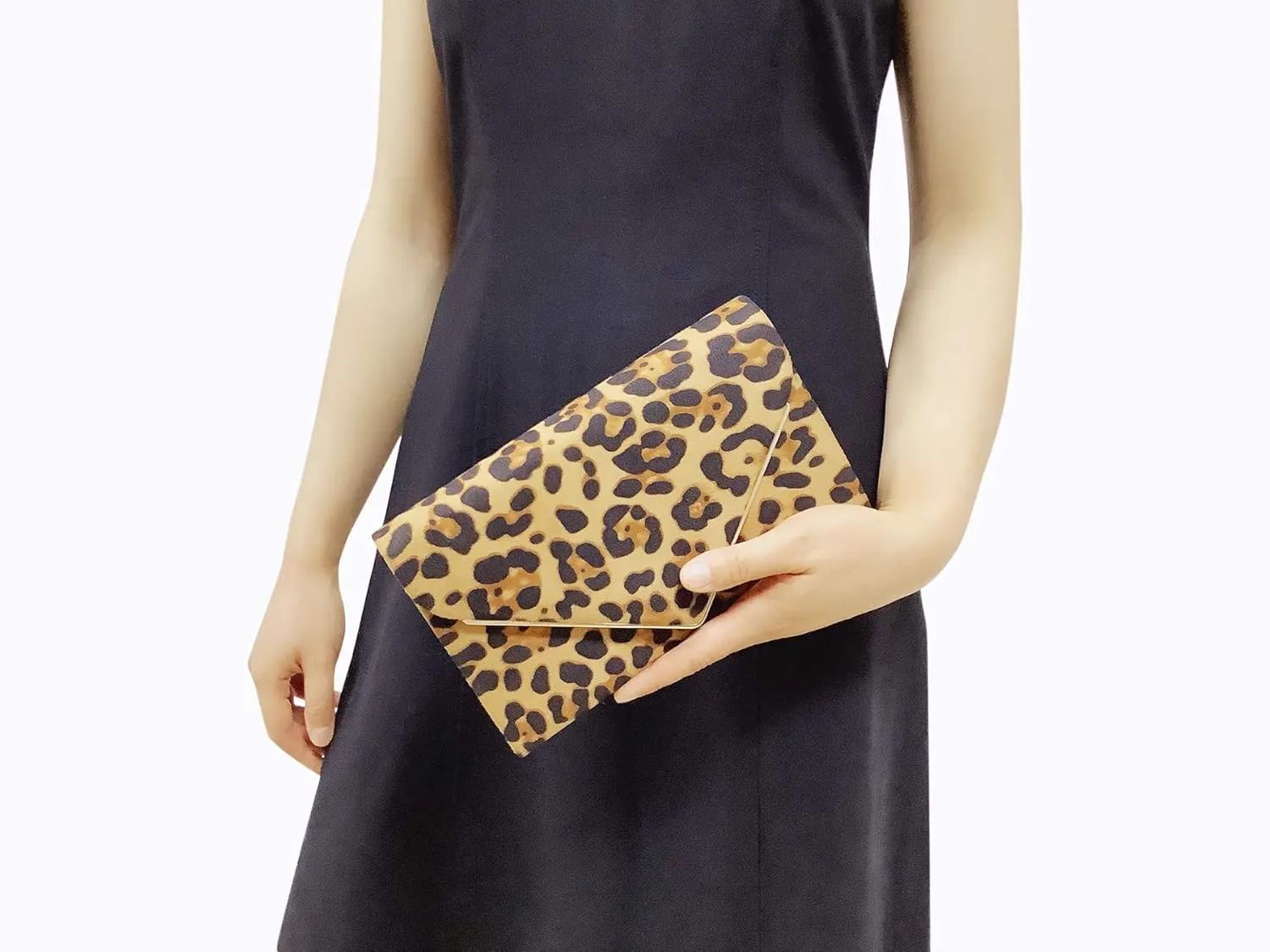 CHARMING TAILOR Faux Suede Clutch Bag Elegant Metal Binding Evening Purse for Wedding/Prom/Black-Tie Events