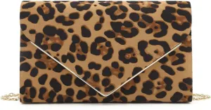 CHARMING TAILOR Faux Suede Clutch Bag Elegant Metal Binding Evening Purse for Wedding/Prom/Black-Tie Events