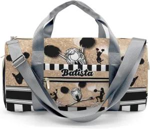 Cheerleader Girl Sparkly Rose Stripes Personalized Kids Duffel Swim Bag for Boys,Customized Swim Duffle Bag for Boys Man Kids Gifts