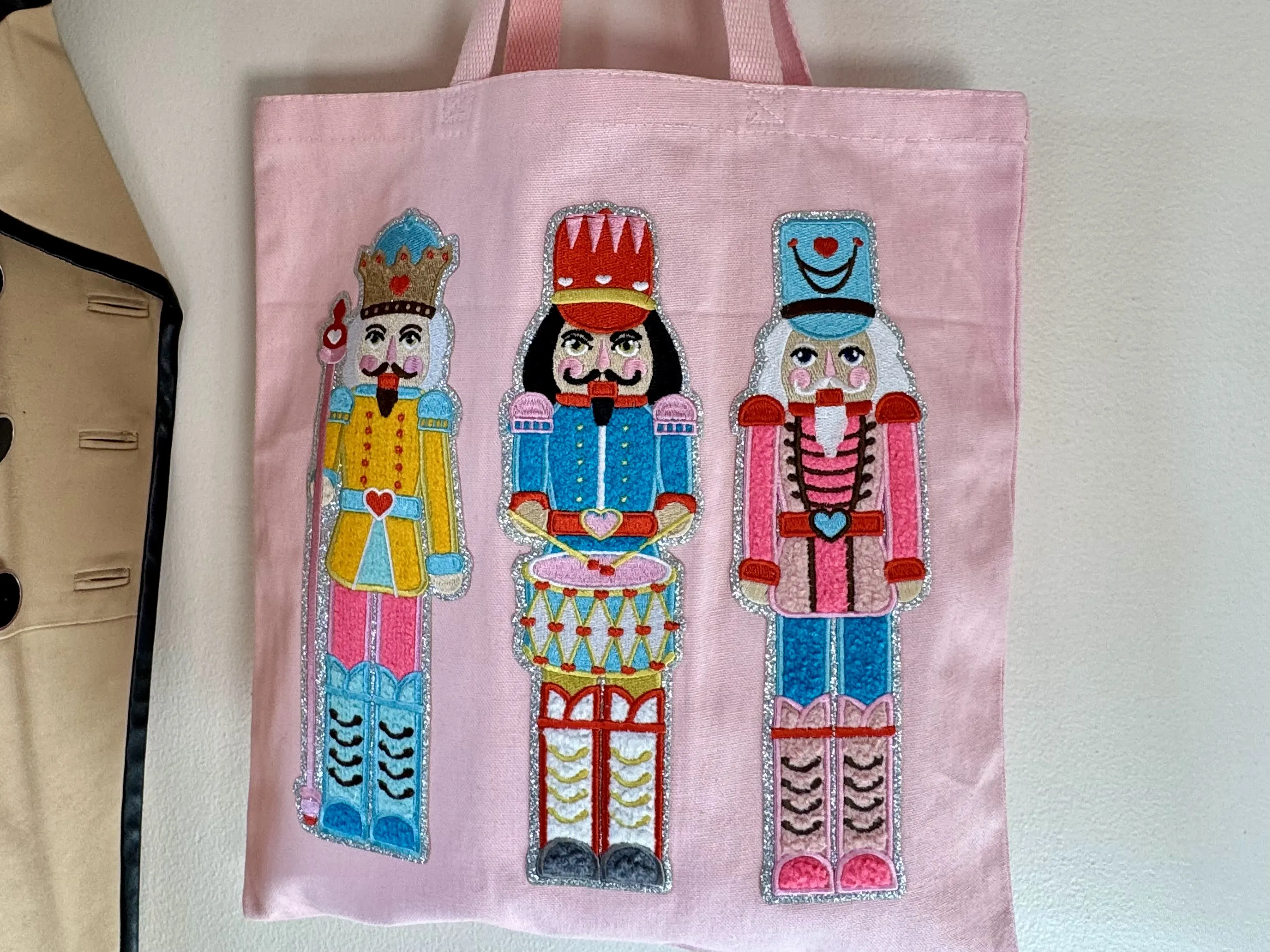 Chenille Nutcrackers Pink Tote Bag