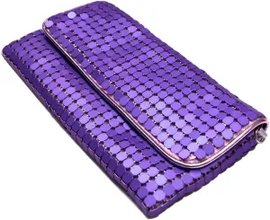 Chic Lightweight Metal Mesh Flap Clutch Evening Bag - Diff Colors Avail