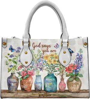 Christian Personalized Leather Handbag – Custom Name Women's Bag, Mother's Day, Birthday, Christmas Gift
