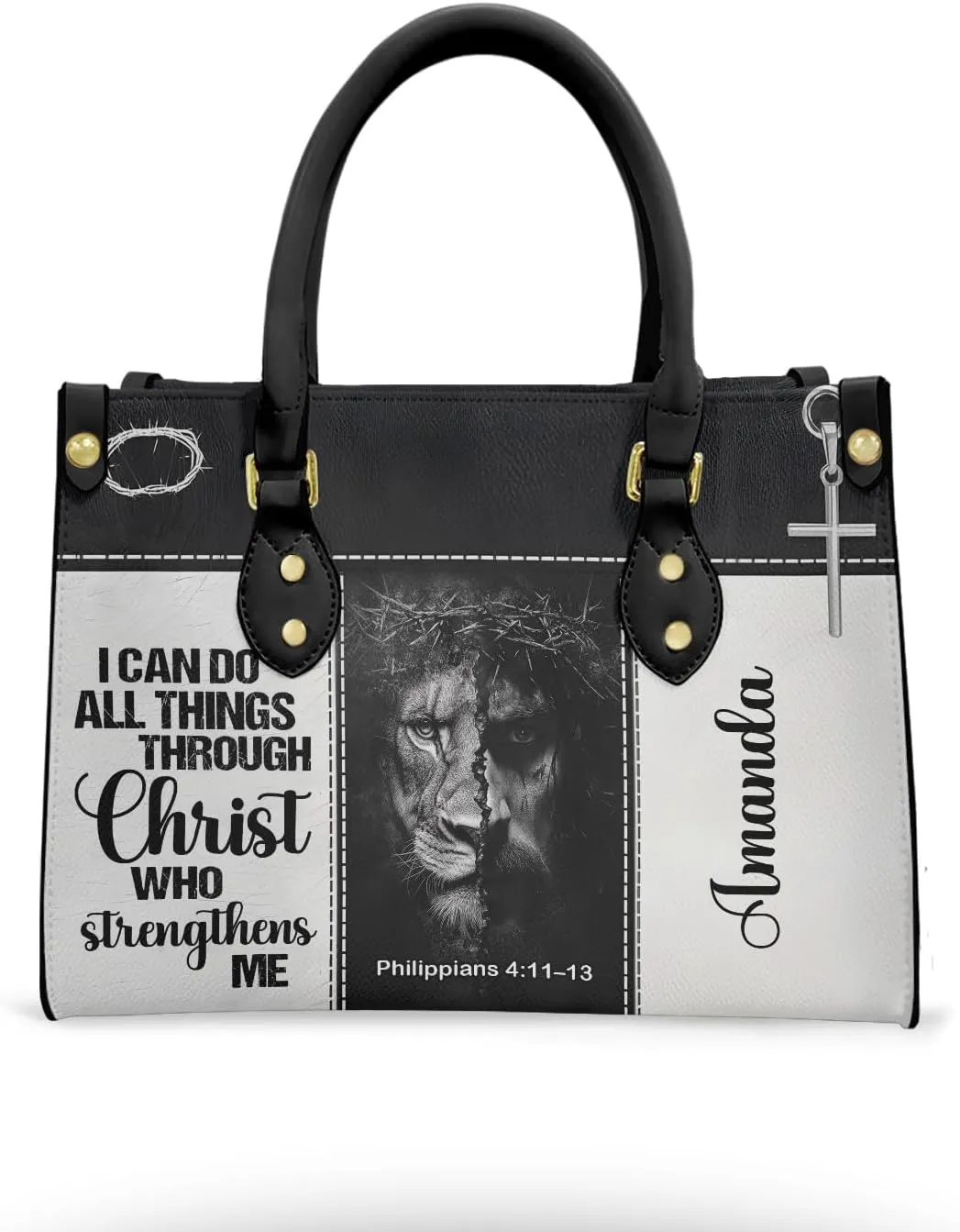 Christian Personalized Leather Handbag – Custom Name Women's Bag, Mother's Day, Birthday, Christmas Gift