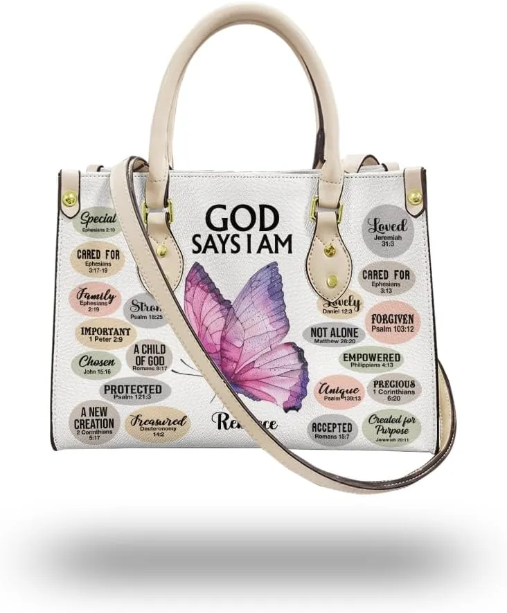 Christian Personalized Leather Handbag – Custom Name Women's Bag, Mother's Day, Birthday, Christmas Gift