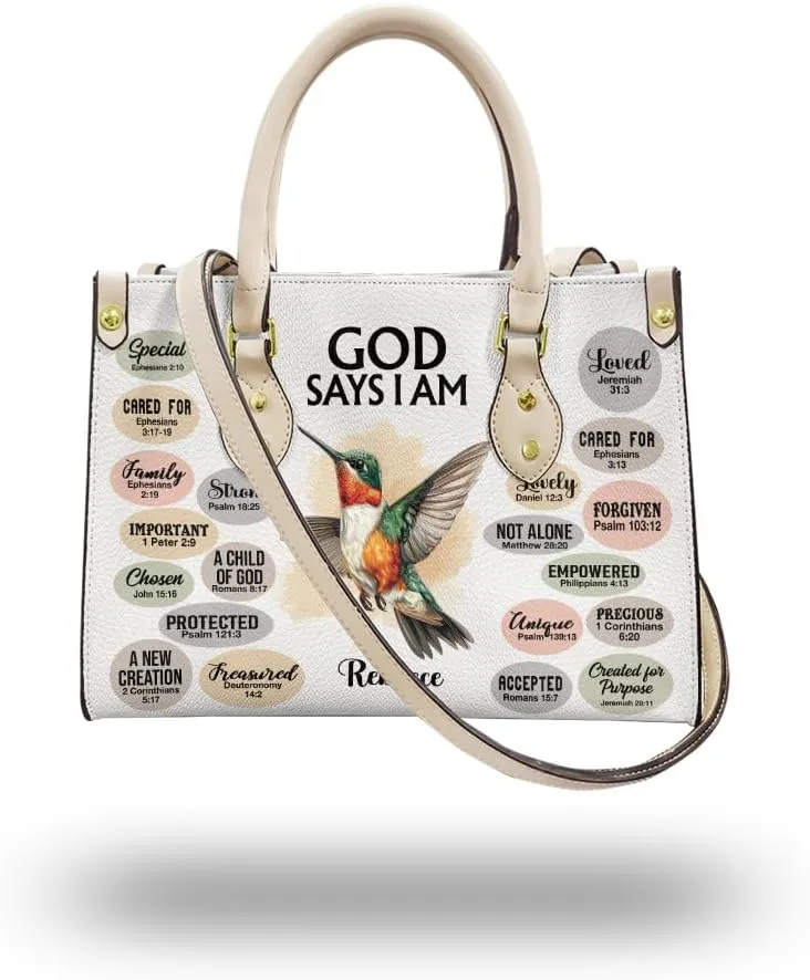 Christian Personalized Leather Handbag – Custom Name Women's Bag, Mother's Day, Birthday, Christmas Gift