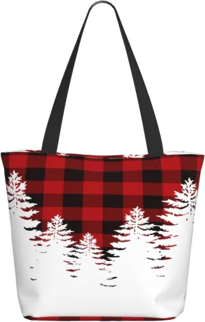 Christmas Bears Deers Hunting Tote Bag Women Reusable Shopping Bags Shoulder Bag Portable Storage HandBags