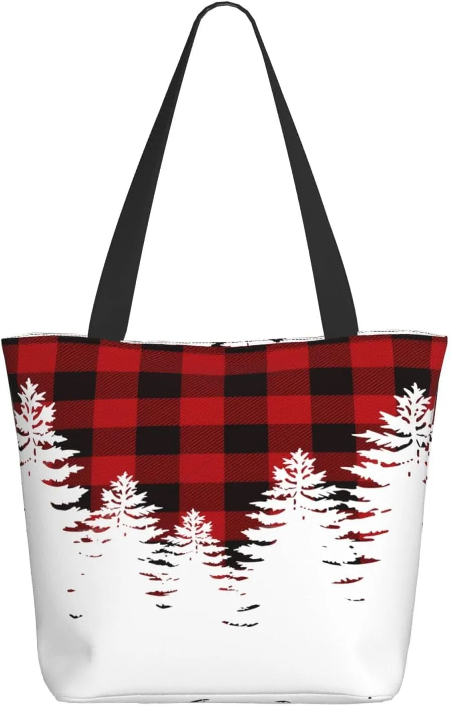 Christmas Bears Deers Hunting Tote Bag Women Reusable Shopping Bags Shoulder Bag Portable Storage HandBags