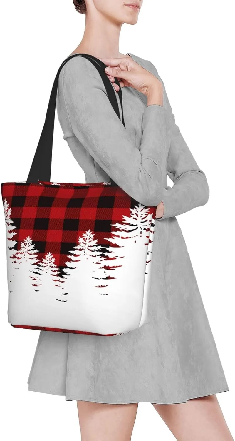 Christmas Bears Deers Hunting Tote Bag Women Reusable Shopping Bags Shoulder Bag Portable Storage HandBags