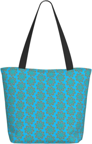 Christmas Golden Snowflakes Stars Tote Bag Women Reusable Shopping Bags Shoulder Bag Portable Storage HandBags