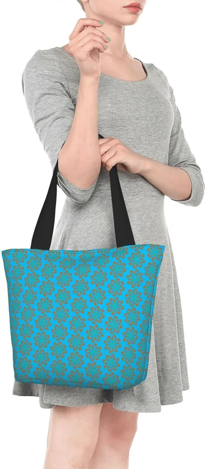 Christmas Golden Snowflakes Stars Tote Bag Women Reusable Shopping Bags Shoulder Bag Portable Storage HandBags