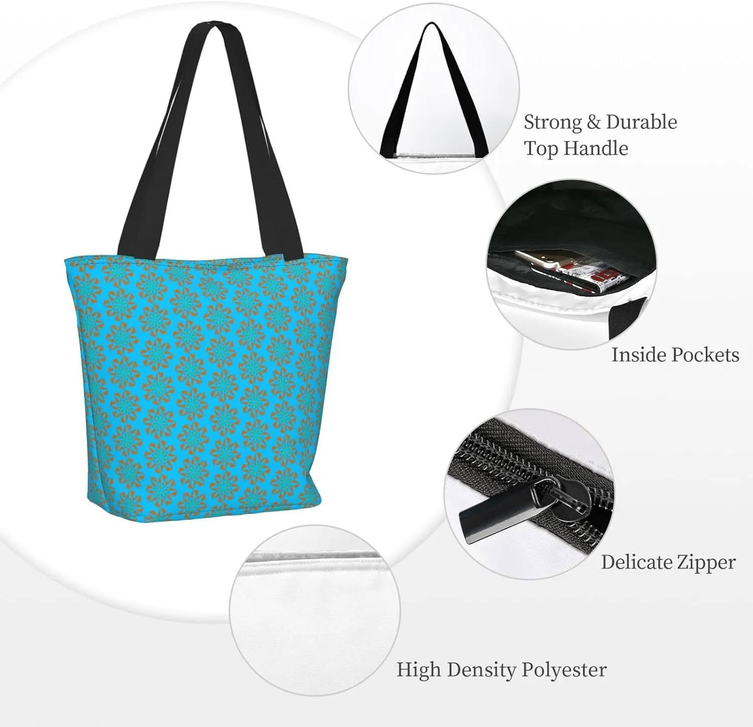 Christmas Golden Snowflakes Stars Tote Bag Women Reusable Shopping Bags Shoulder Bag Portable Storage HandBags
