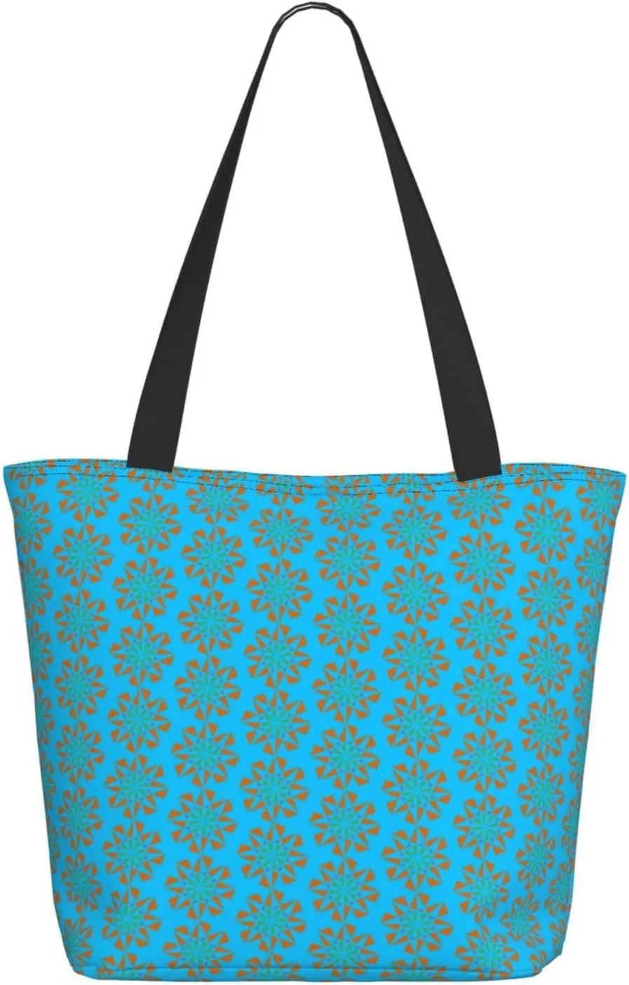 Christmas Golden Snowflakes Stars Tote Bag Women Reusable Shopping Bags Shoulder Bag Portable Storage HandBags