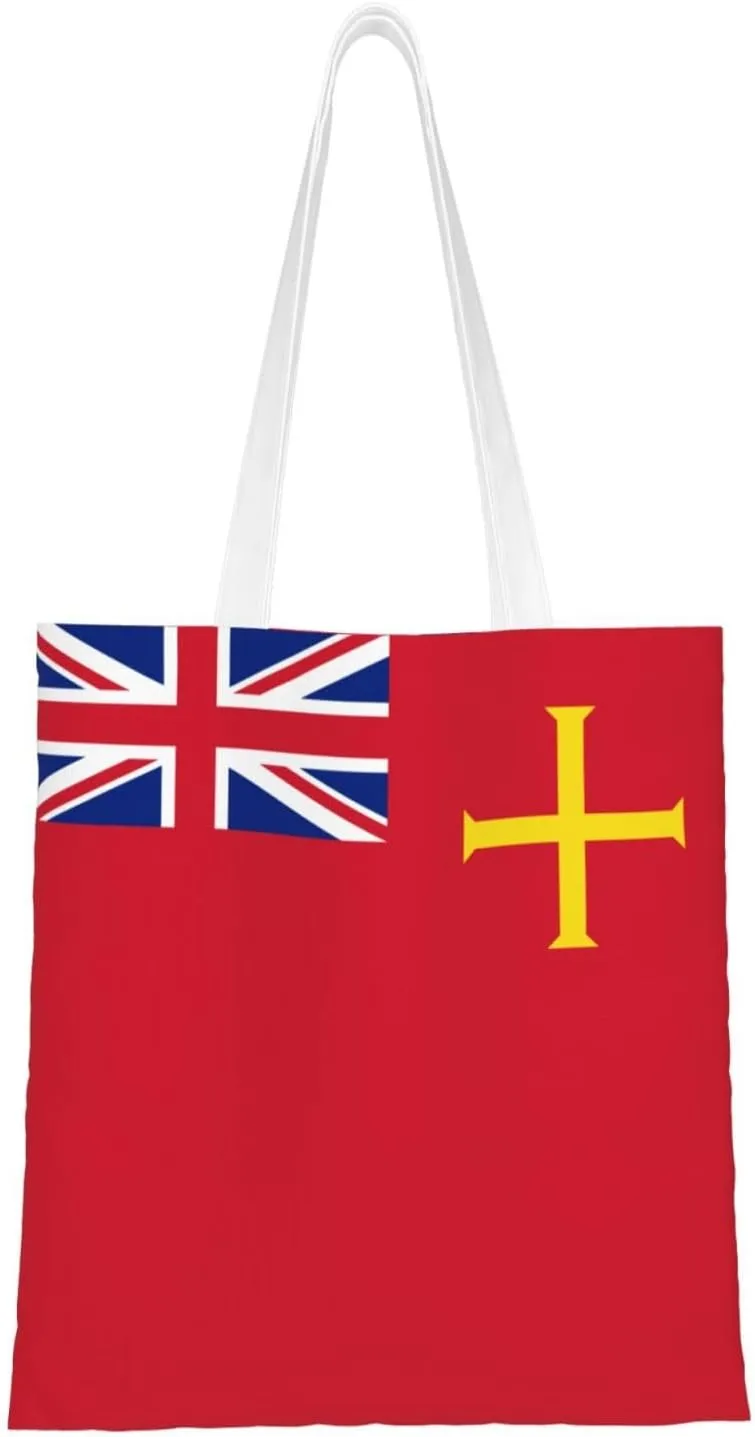 Civil Ensign Of Guernsey Tote Bag for Women Canvas Shopping Bags Reusable Beach Bag Grocery Bags Tote Shoulder Bag Gift Bags