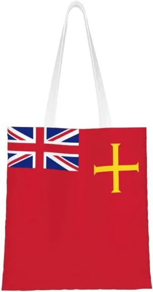 Civil Ensign Of Guernsey Tote Bag for Women Canvas Shopping Bags Reusable Beach Bag Grocery Bags Tote Shoulder Bag Gift Bags