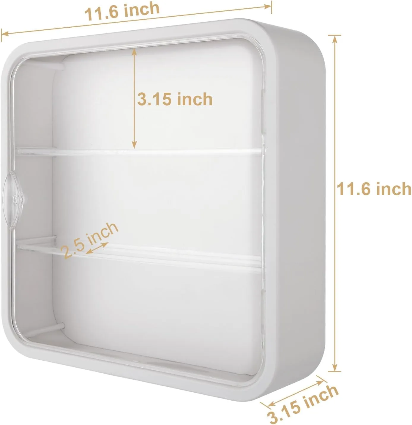 Clear Display Case for Figures, Collectibles Display Box with Shelves, 12 Inch Wall Mounted or Desktop Plastic Organizer, Miniature Acrylic Display Storage Case for Rock Stone Mini Figure, White