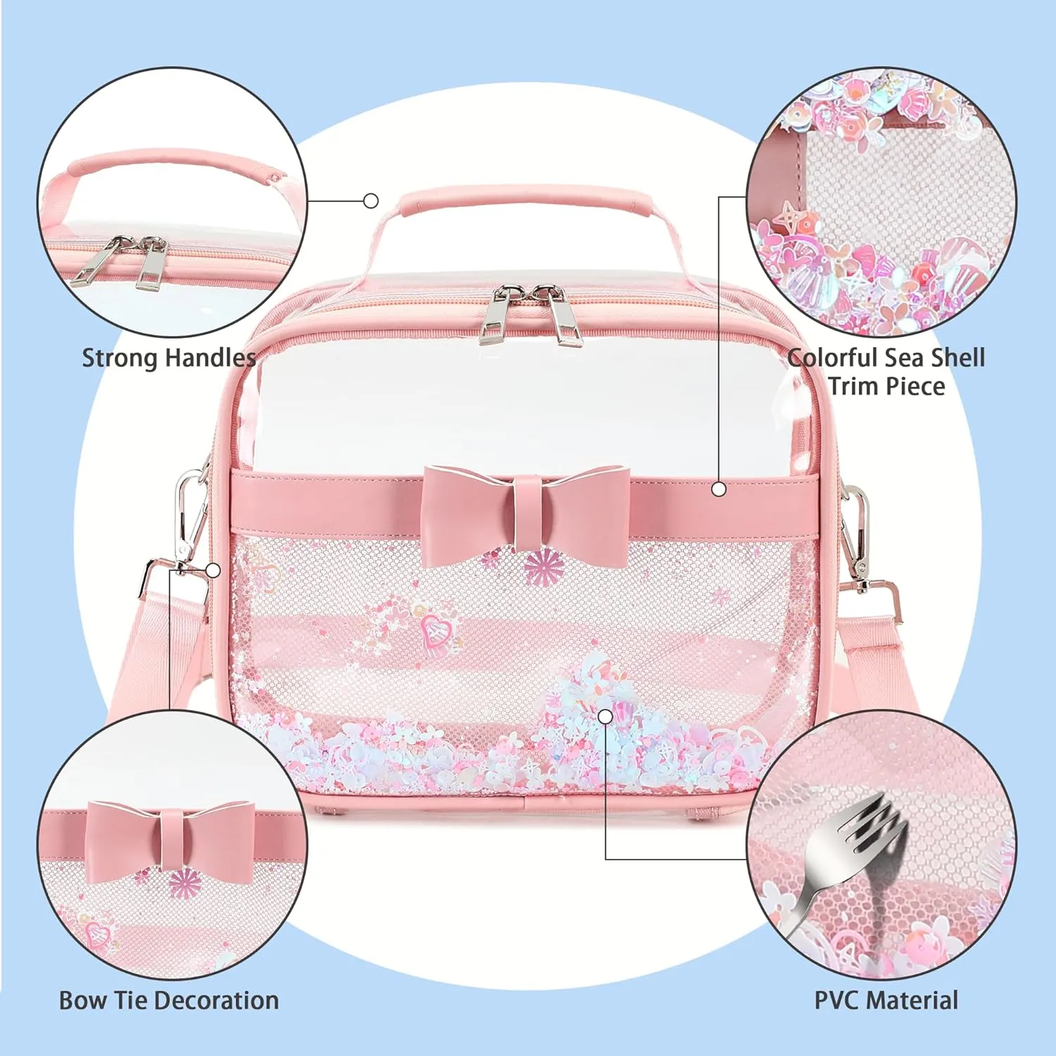 Clear Purses for Women Stadium Approved Clear Bags Small Crossbody Bag Handbags Transparent Tote Bag Wallet Pouch