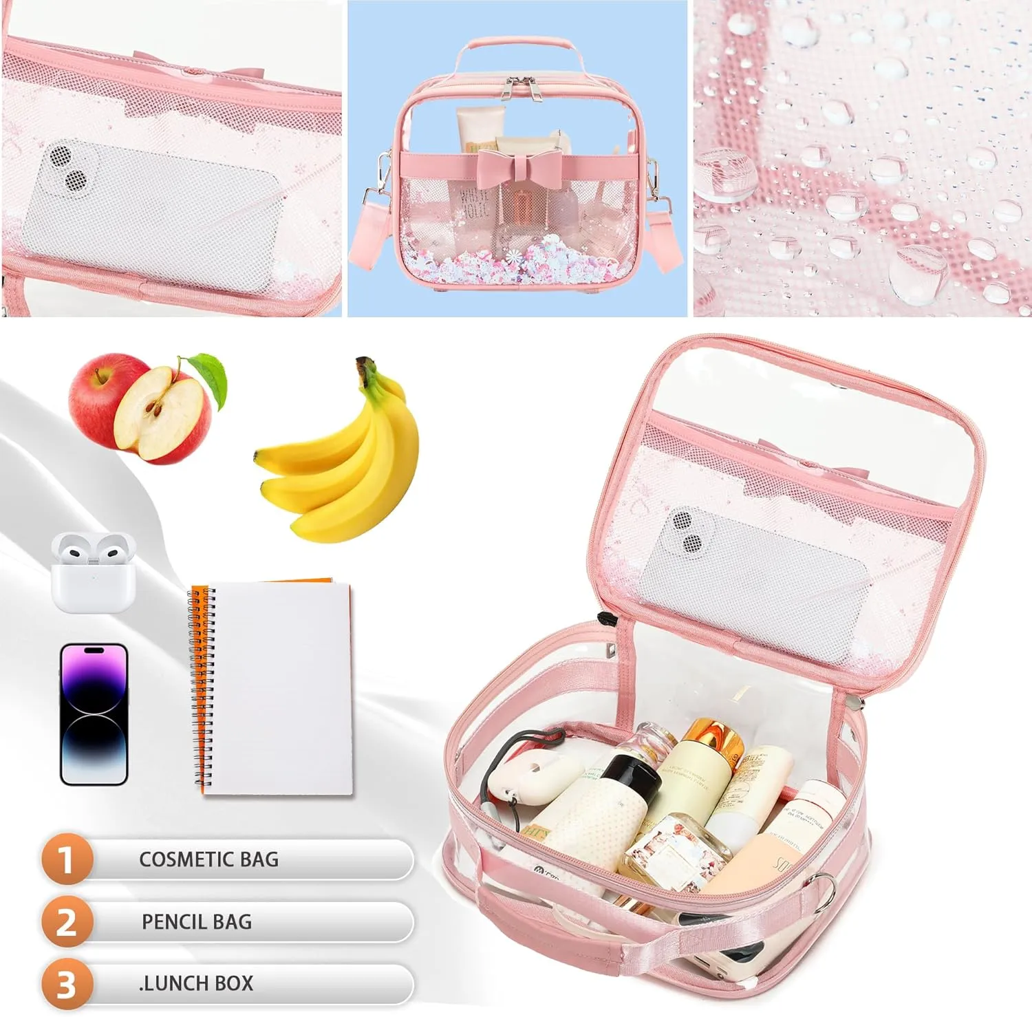 Clear Purses for Women Stadium Approved Clear Bags Small Crossbody Bag Handbags Transparent Tote Bag Wallet Pouch