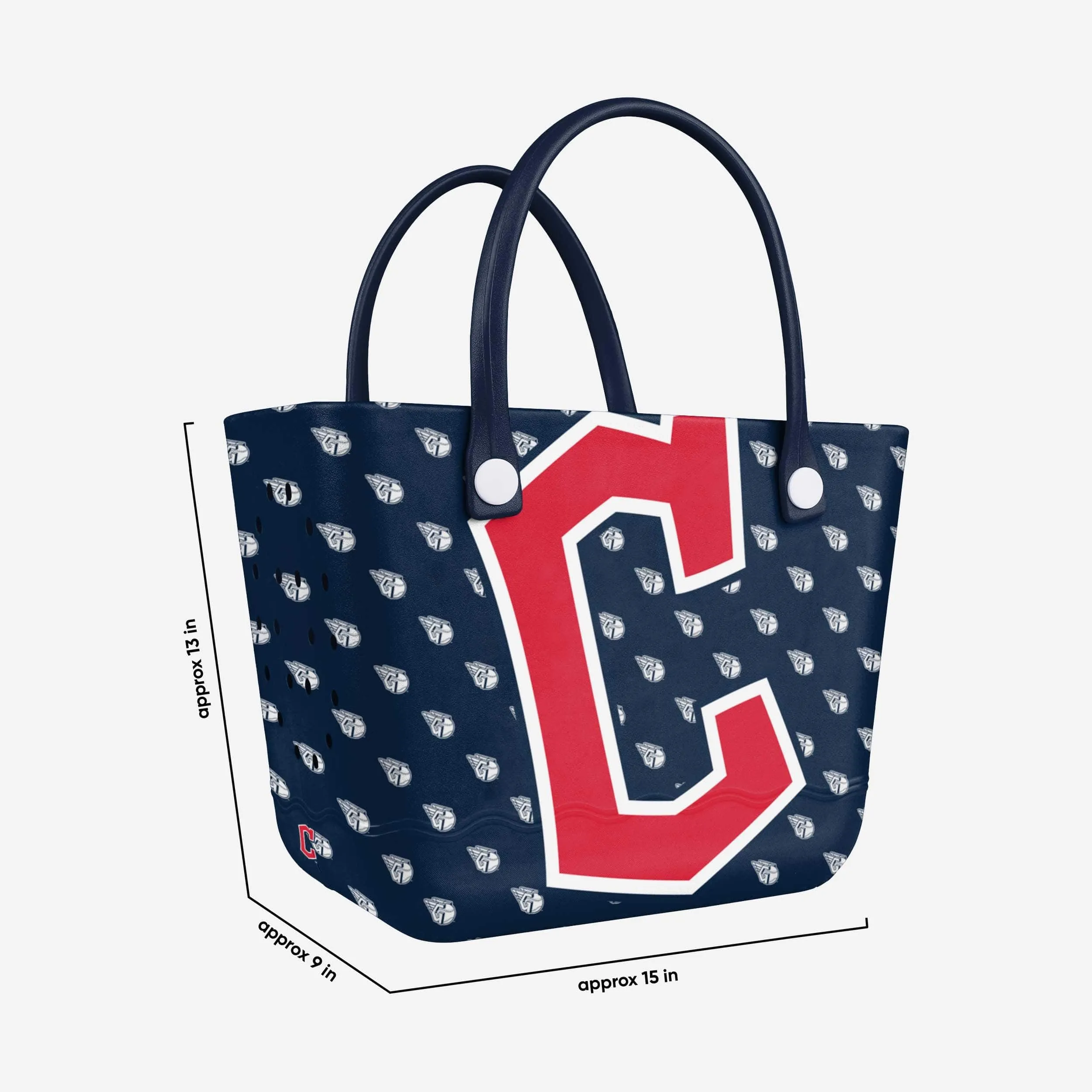 Cleveland Guardians Big Logo Mini Print Tailgate Tote Bag