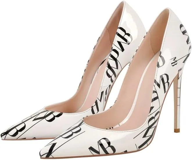 Closed Toe Heels for Women Pointed Toe Stiletto Heels Pumps Wedding Bridal Party Dress Shoes