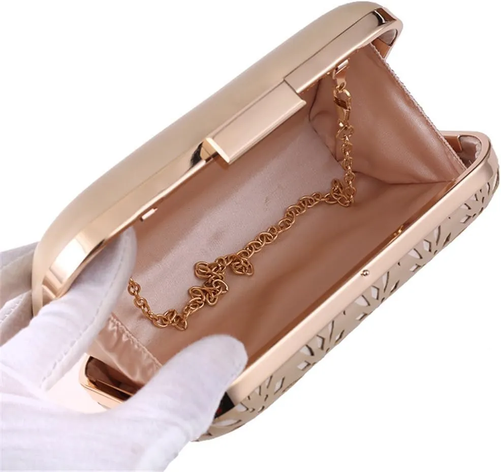 Clutch PU Hollow European and American women's dinner party clutch bag cheongsam bag