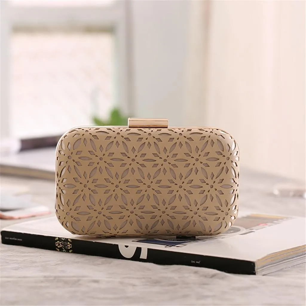 Clutch PU Hollow European and American women's dinner party clutch bag cheongsam bag