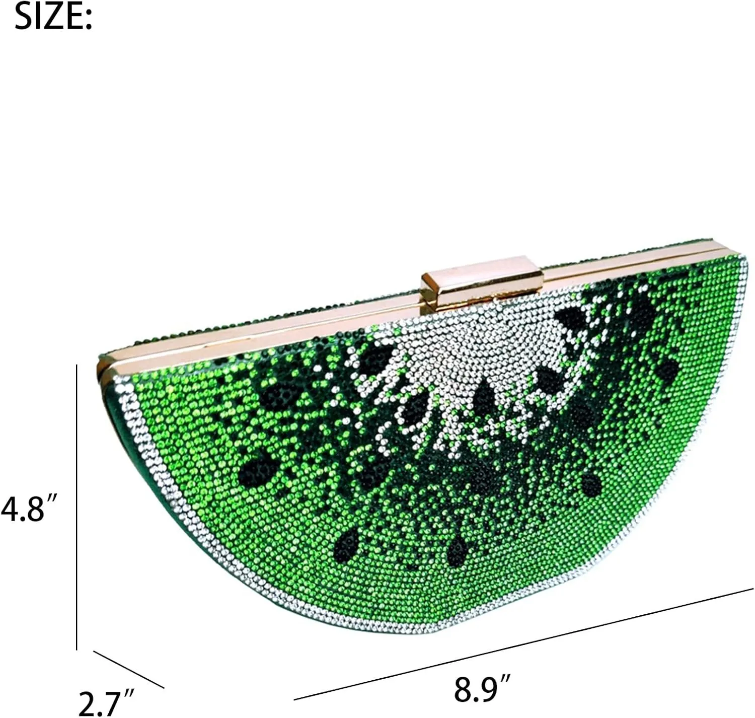 Clutch Purse for Women Crystal Evening Watermelon Shape Handbag Bling Shoulder Bag Rhinestone Money Bag