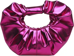 Clutch Purse for Women PU Leather Pleated Handbag Formal Evening Bag Soft Designer Bag for Wedding Party Prom