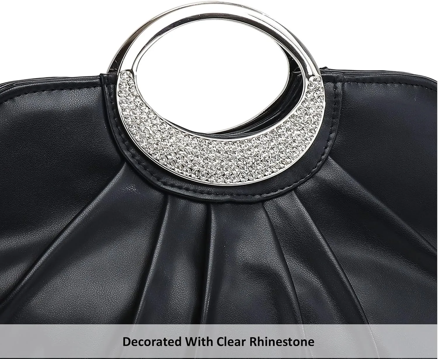 Clutch Purses for Women Elegant Pleated Evening Bag Fashion PU Leather Purse for Prom Cocktail Wedding