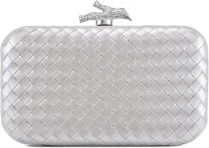 Clutch Purses for Women Evening/Wedding Chic Woven Bag Formal PU Leather Purse Designer Handbags for Women