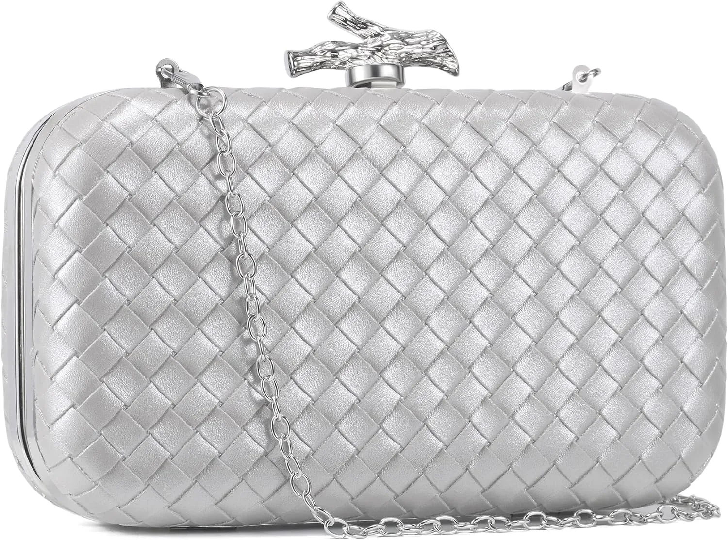 Clutch Purses for Women Evening/Wedding Chic Woven Bag Formal PU Leather Purse Designer Handbags for Women