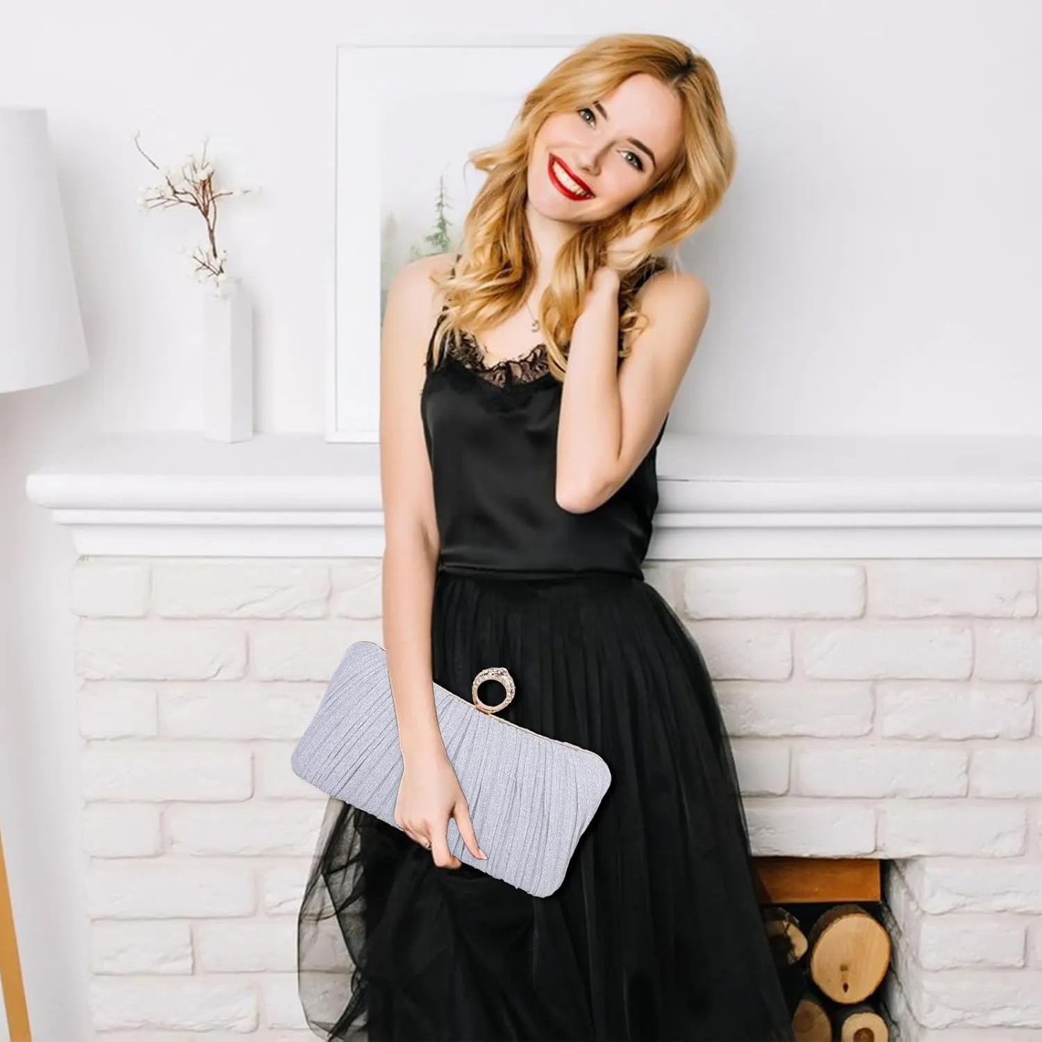 Clutch Purses for Women, Rhinestone Evening Bags Party Purse, Sparkling Handbag Purses for Bridal Wedding Evening Prom Party