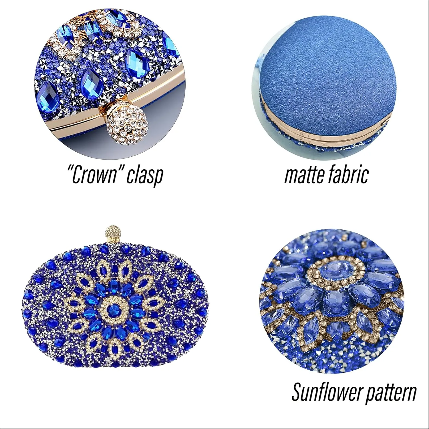 Clutch Purses For Women Rhinestone Evening Purse Sparkling Handbags Crystal Clutch For Wedding Party