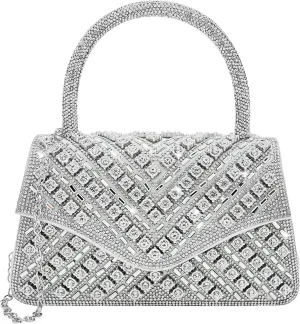 Clutch Purses for Women Sparkly Rhinestones Purses and Handbags for Wedding Party Evening Crossbody Bag with Chain