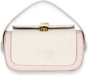 Colorful Fabric Flap Crossbody Bag, Elegant Leather Top Handle Purses, Mini Fashion Shoulder Travel Purse