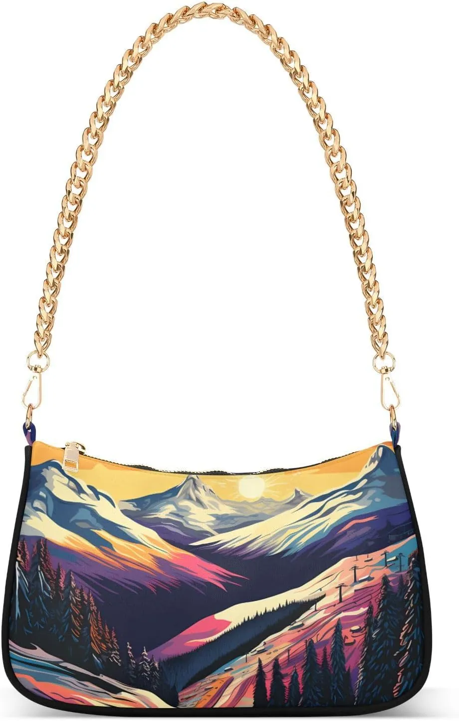Colorful Sunset Rays Crossbody Bags for Women Tote Bag Women's Shoulder Handbags Clutch Purses for Women