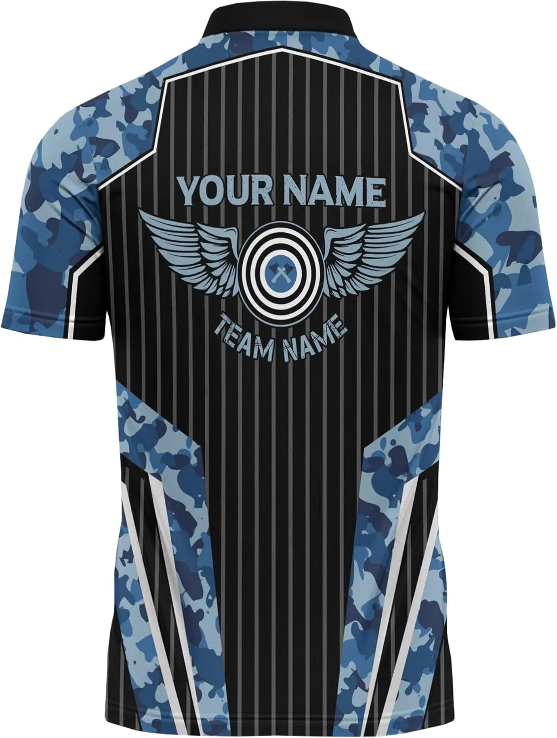 Cool Axe Throwing Team Zip Up Jerseys with Throw A Axe Personalized Zipper Tee with Band Collar for Hatchet Thrower