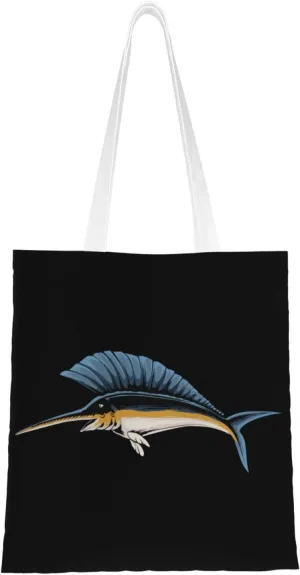 Cool Sailfish Tote Bag for Women Canvas Tote Bags Reusable Shopping Bags Use For Shopping The Tote Bag,Grocery Bags,DIY Gift Bags